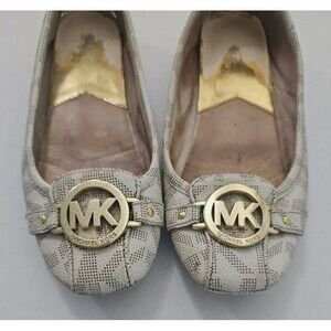 Michael Kors Fulton Gold Vanilla Women's Moccasins 7.5 M